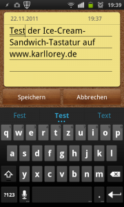 Ice Cream Sandwich Keyboard - Hochformat