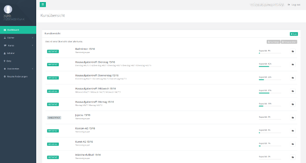 Screenshot aus KursverwaltungOnline.de